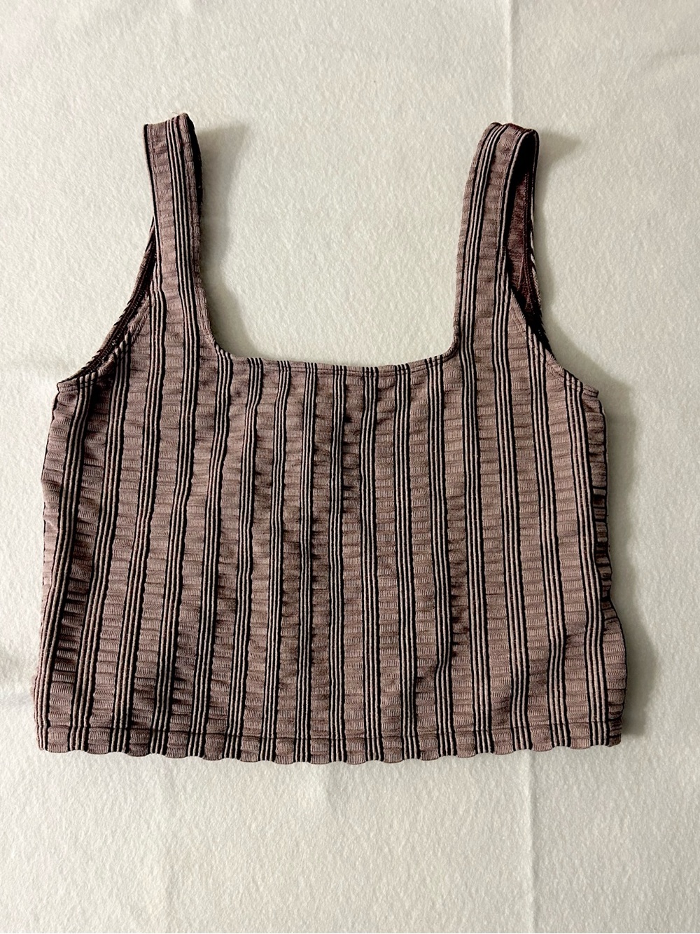 Anthropologie The Hannah Seamless Textured Tank: Mauve Pink L/XL